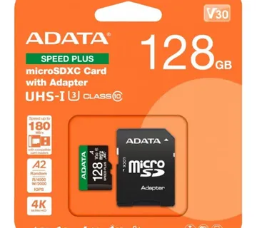 ADATA microSD U3, V30, 180/160MBs, 128GB - cover