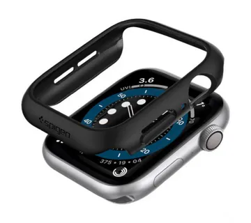 Spigen Thin Fit, zaštitna maska za Apple pametni sat, crna - Apple Watch SE 2022/6/SE/5/4 (44mm) - Umag