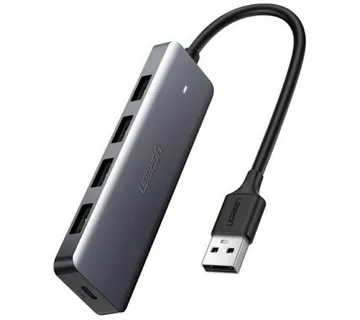 UGREEN 4-portni USB-A HUB, 4xUSB-A 3.0 + USB-C, sivi - Umag