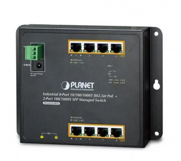 Planet Industrial Wall.mount 8-Port PoE 2 SFP Managed Switch - Umag