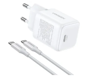 UGREEN zidni punjač 30W, USB-C, GaN, set, bijelii - Umag