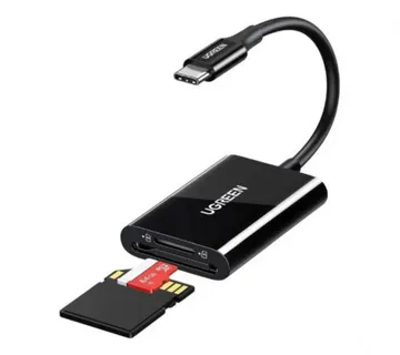 UGREEN čitač memorijskih kartica, TF/SD/MicroSD kartice, USB-C, 15cm, crni - Umag
