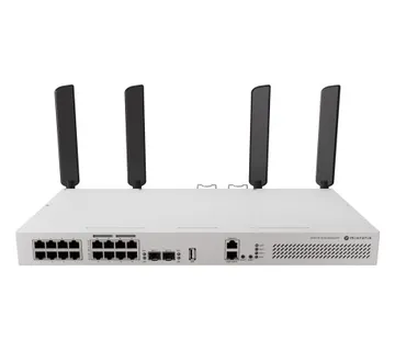 Mikrotik Cloud Router Switch CRS418-8P-8G-2S+5axQ2axQ-RM, 17xG-LAN (8x PoE-out), 2x10G SFP+, IPQ-8072A, RouterOS v7, 1U rackm - Umag
