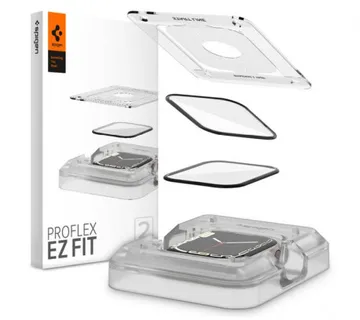 Spigen ProFlex EZ Fit, zaštitno staklo za Apple pametni sat, 2 kom + okvir za poravnanje - Apple Watch 9/8/7 41mm (AFL04052) - Umag