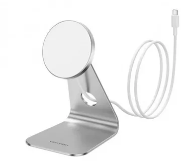 Vention 15W Magnetic Wireless Charger Stand with MagSafe 1M Silver - Umag