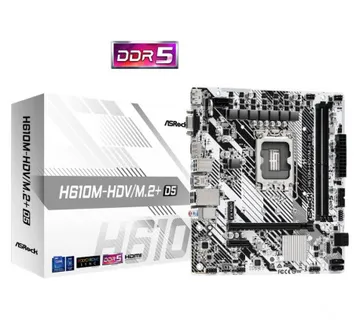 ASRock MB H610M-HDV/M.2+, S.1700, 2xDDR5/5600MHz, PCIe 4.0, G-LAN, USB-C, VGA/DP/HDMI, mATX - Umag