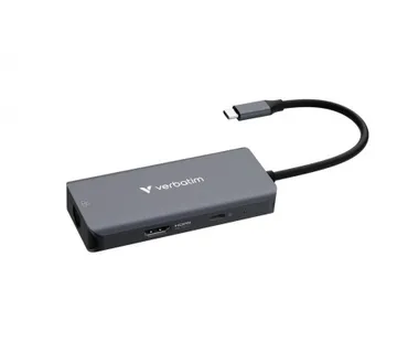 Verbatim USB-C Essentials Multiport Hub 6 priključaka: RJ45, HDMI, USB-C PD, 3 x USB-A 3.2 Gen 1 - Umag
