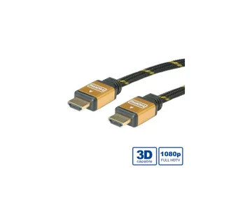 Roline GOLD HDMI kabel sa mrežom, M/M, 1.0m - Umag