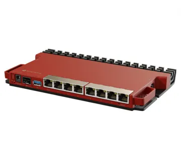 Mikrotik RouterBOARD L009UiGS-RM, 800MHz CPU, 512MB RAM, 8×G-LAN, 1×2.5G SFP, USB, desktop/1U rackmount kućište, PSU, K-79 ra - Umag