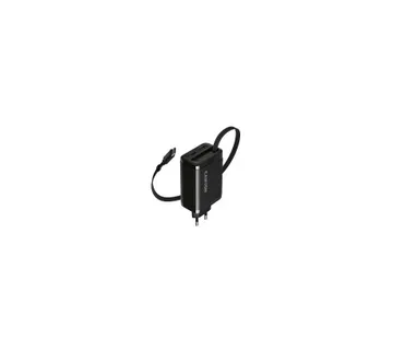 CANYON charger OnCharge 65RC Build-In Cable USB-C 65W 1xPD 1xQC EU Black - Umag