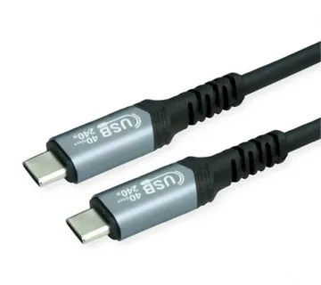 Roline VALUE USB4 Gen3x2 kabel TIP C-C M/M, Emark, 240W, 1.0m, crni - Umag