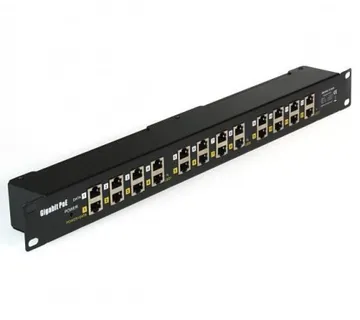MaxLink Gigabit 12-port passive POE injector panel - shielded - Umag