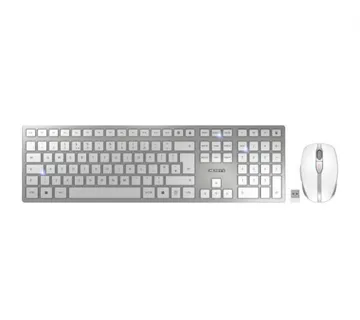 Cherry DW 9100 Slim bežična/BT tipkovnica + miš, AES-128 enkripcija, bijelo/siva - Umag