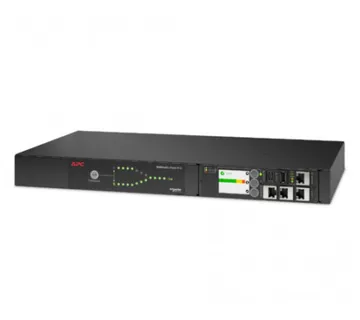 APC NetShelter Rack Automatic Transfer Switch, 1U, 16A, 230V, 2 C20 IN, 8 C13, 1 C19 OUT, 50/60Hz - Umag
