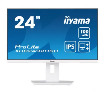 IIYAMA 24" XUB2492HSU-W6 FHD (1920×1080) IPS, Pivot, 100Hz, 16:9, 0.4ms, 250 cd/m2, 1300:1, HDMI/DP, 4×USB-A, zvučnici, bijel - Umag