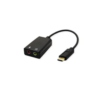 Roline VALUE adapter USB-C - 2×3.5mm audio, M/F, 0.13 m - Umag