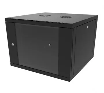 Canovate 6U 600x600x376 SINGLE zidni ormar s bočnim stranama koje se mogu otvoriti izvana, crni (WS3O-9-0666F) - Umag