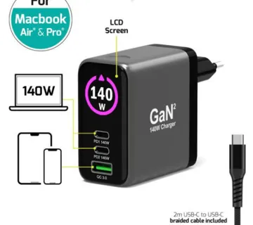 Port zidni punjač 140W type C,GaN2+USB-C kabel 2m - Umag
