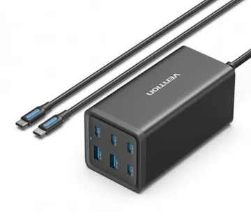 Vention 6-Port USB (C C C C A A) Desktop GaN Charger (140W 140W 45W 20W 18W 18W) Plug - Umag