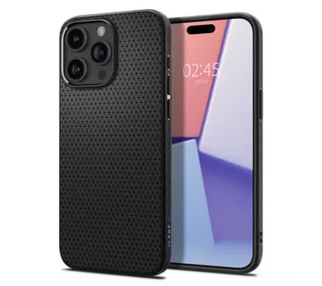 Spigen Liquid Air, zaštitna maska za telefon, mat crna - iPhone 15 Pro Max (ACS06562) - Umag