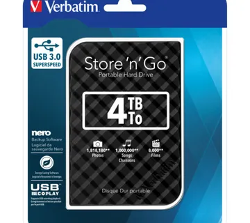 Externi hard disk Verbatim 53223 Store'n'Go 2.5" 4TB USB 3.0 Gen2 black - Umag