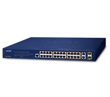 PLANET 24-Port 10/100TX 802.3at PoE + 2-Port Gigabit TP/SFP Combo Managed Ethernet Switch - Umag