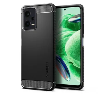Spigen Rugged Armor, maska za telefon, crna - Xiaomi Redmi Note 12 5G/ POCO X5 5G (ACS05787) - Umag