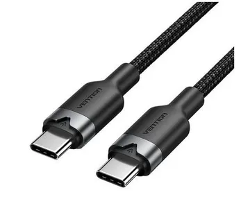 Vention USB 2.0 Type-C Male to Type-C Male 3A Cable 2M Black Aluminum Alloy Type - Umag