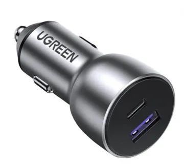 UGREEN auto punjač 52.5W, USB-C+USB-A, PD3.0/QC3.0, sivi - Umag