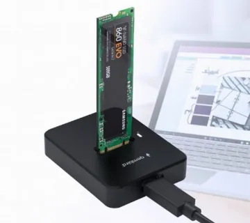Gembird Desktop USB Type-C M.2 SATA NVME SSD drive docking station, black - Umag