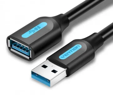 Vention USB 3.0 A Male to A Female Extension Cable 2M Black PVC Type - Umag
