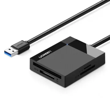 UGREEN čitač memorijskih kartica, USB 3.0, TF/SD/CF/MS kartice, 50cm, crni - Umag