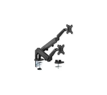 Roline VALUE dvostruki stolni nosač monitora, 5 spojeva, Pivot, nosivost 9 kg, crni - Umag