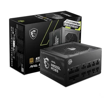 MSI PSU MAG A850GL PCIE5 II, 850W 80Plus Gold, 120mm Fan Active PFC, Fully Modular, 12VHPWR, ATX 3.1 - Umag
