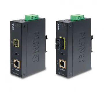 Planet Industrial 1G Optical (SC,MM)-550m to 1GbE RJ45 802.3at PoE Injector Media Converter (-40 to 75C) - Umag