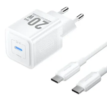 Vention 1-Port USB-C GaN Charger 20W with USB-C to USB-C Cable, 1m, White - Umag