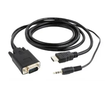 Gembird HDMI to VGA and audio adapter cable, single port, black 1,8m - Umag