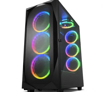 Sharkoon REV300 Midi Tower E-ATX kućište bez napajanja, prozirna bočna stranica, RGB ventilatori prednji 3×140/stražnji 3×120 - Umag