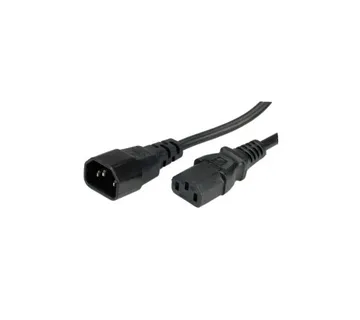 Roline naponski kabel PC-Monitor, IEC320 C14-C13 10A, M/F, 0.5m, crni - Umag