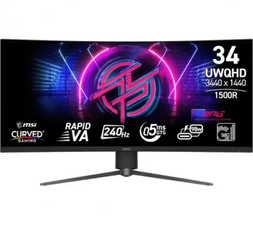 Monitor MSI MPG 346CQRF X24 34" / UWQHD / 240Hz / 0.5ms / curved / HDR400 / USB-C 98W / height adjustable / black - Umag