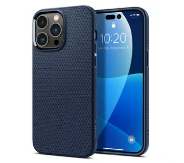 Spigen Liquid Air, zaštitna maska za telefon, tamno plava - iPhone 14 Pro Max - Umag