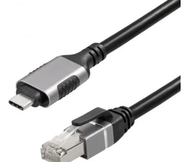 Transmedia Ethernet Cable Cat6 F UTP USB C to RJ45, 2m - Umag