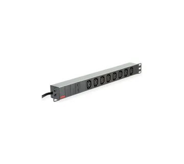 Roline strujna priključnica 19", 8×IEC3200 C13-C14 M (UPS) priključak kabla, 2.0m, aluminium - Umag