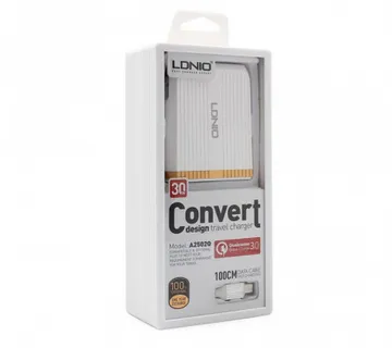 Komplet adapter LDNIO A2502Q 220v 2x USB 1x QC 3.0 1x 2,4A + micro kabel - Umag