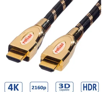 Roline GOLD HDMI Ultra HD kabel sa mrežom, M/M, 3.0m - Umag