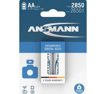 Ansmann Digital NiMH Rechargeable battery AA HR6 type 2850 (min. 2650 mAh) 2 pcs. blister packaging - Umag