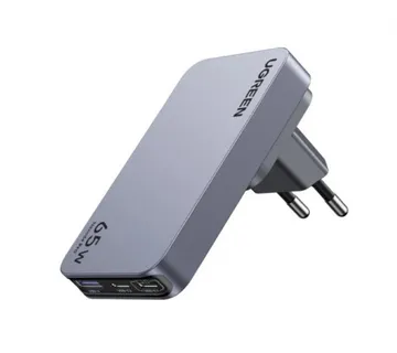 UGREEN Nexode Pro Ultra-Slim zidni punjač 65W, 2x USB-C, USB-A, GaNInfinity, sivi - Umag