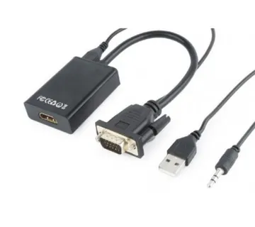 Gembird VGA to HDMI adapter cable, 0,15m, black - Umag