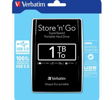 Externi hard disk Verbatim 53023 Store 'n'Go 2,5" 1TB USB 3.0 Gen1 black - Umag