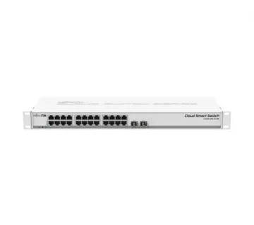 Mikrotik Cloud Smart Switch CSS326-24G-2S+RM, 24×G-LAN, 2×SFP+ cages, 1U rackmount kućište, PSU - Umag